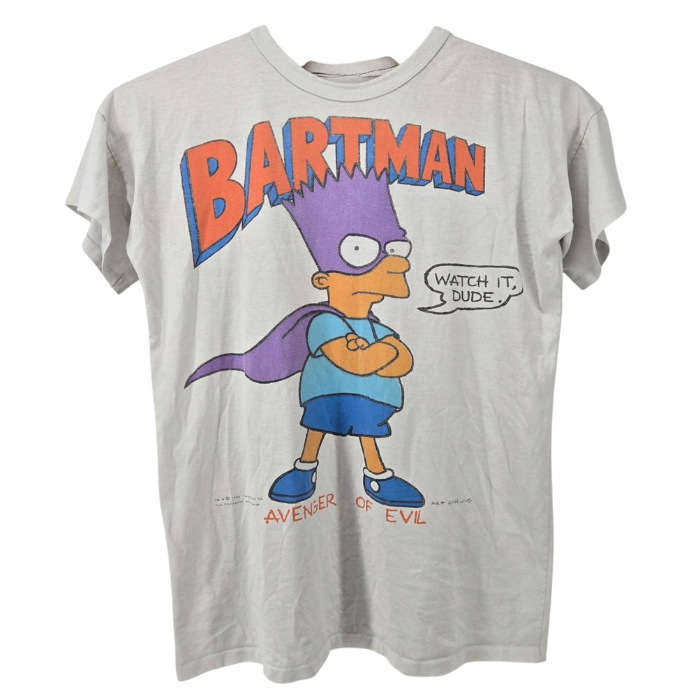 Vintage 90s Bartman Simpsons Avenger of Evil Single Stitch T-Shirt Mens XXL READ